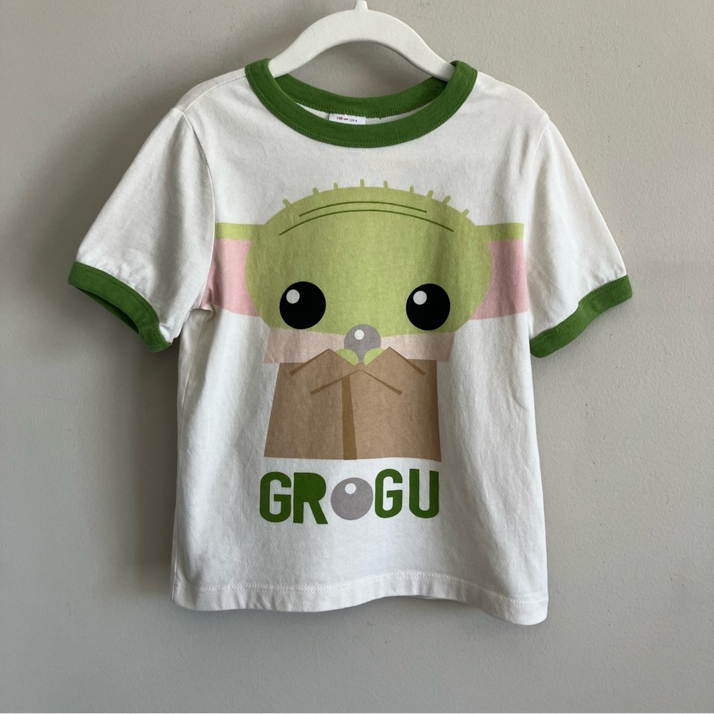 Hanna Andersson Star Wars Mandalorian Tee Shirt Grogu Boys Ringer Short Sleeve 4
